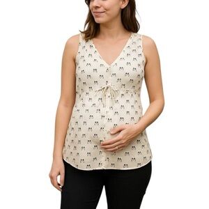 NWT Stork & Babe Sleeveless White Zebra Print Maternity Top XXS